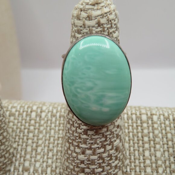 Desert Rose Trading Variscite Sterling Silver Ring Size 6 - Picture 5 of 14